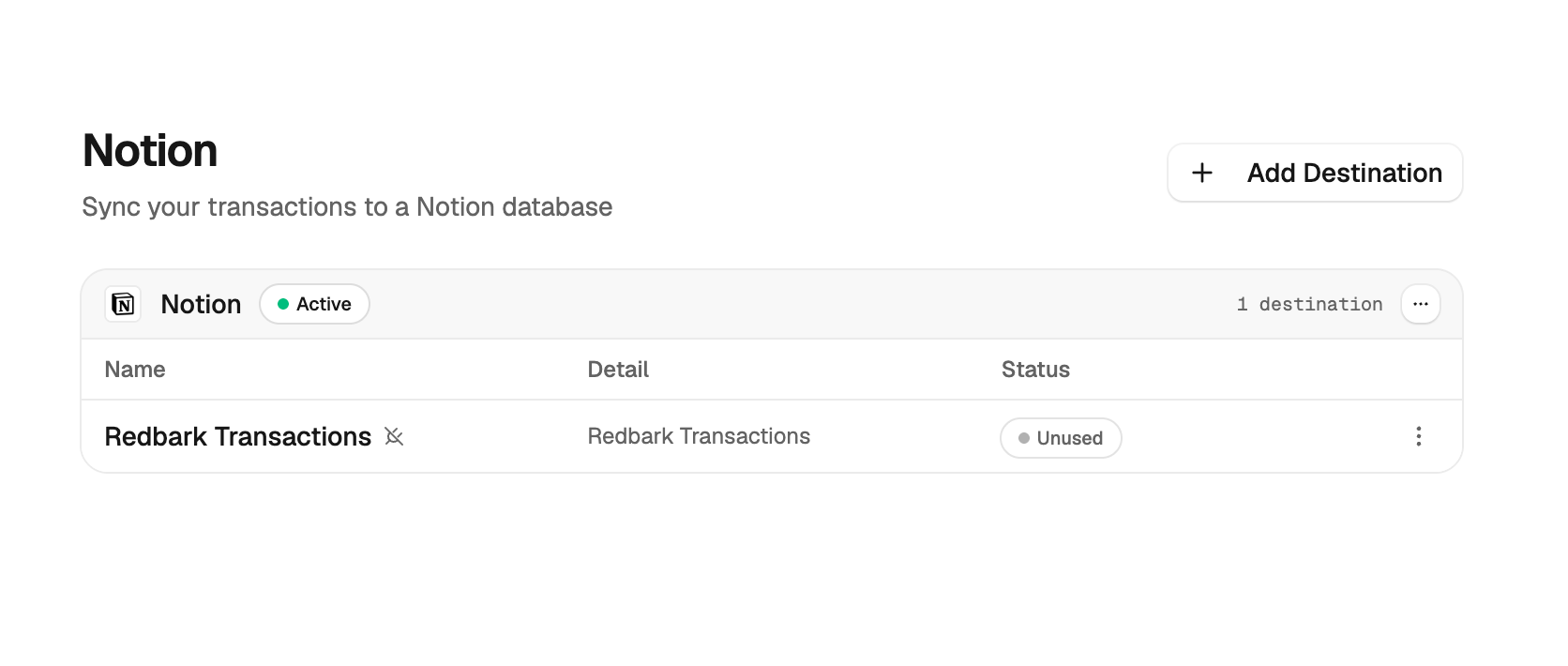 Notion destination in Redbark